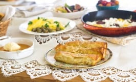 Turkish Breakfast with Eggplant Borek