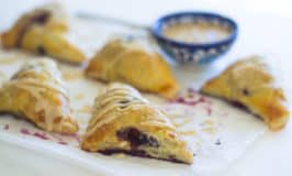 Blueberry and Apple Borekas with Honey Tahini